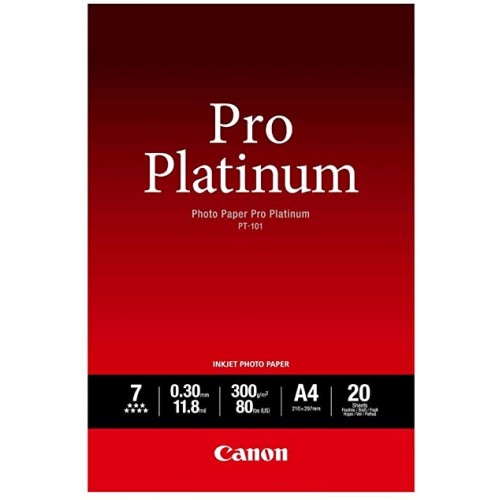 Canon PT-101 Pro Platinum Parlak A4 20 Yaprak Fotoğraf Kağıdı