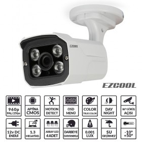EZCOOL EZ-3613 1.3MP 3.6MM 4 ARRAY LED AHD OSD