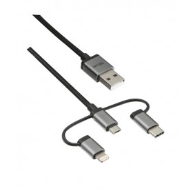 Trust 22693 3ü1 Arada Şarj ve Senk Kablosu(Lightning-Micro USB-Type C)
