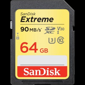 SANDISK 64 GB Extreme SDHC 90 MB Class 10UHS I SD-MMC Kart SDSDXVE-064G-GNCIN