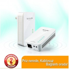 TENDA 200Mbps HomePlug 1xPort Kablolu Powerline Adaptör Kiti P200KIT