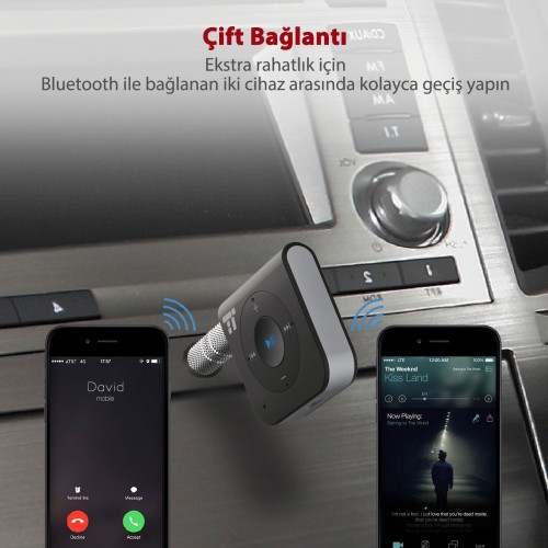 TAOTRONICS Bluetooth Alıcı 3.5 mm Stereo Çıkış ve Eller Serbest Arama 15 TT-BR06