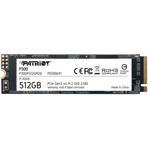 PATRIOT 512GB P300 M.2 2280 PCIE Gen3 x 4 1700MBS/1100MBS Flash SSD P300P512GM28