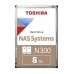 8TB TOSHIBA N300 7200RPM SATA3 128MB HDWG180UZSVA