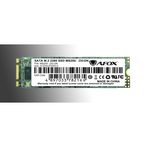 AFOX SSD 250GB  M.2 2280 SATA3  560-500MB/S  3D TLC MS200-250GN