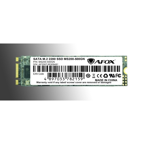 AFOX SSD 500GB M.2 2280 SATA3 560-500MB/S  3D TLC MS200-500GN