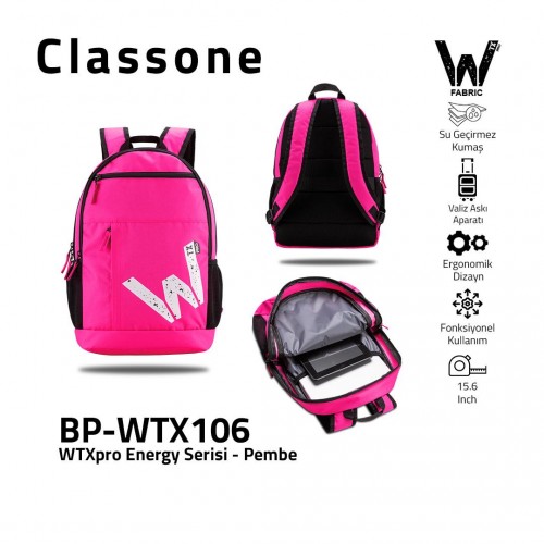 CLASSONE ÇAN Sırt Çantası 15.6 inç Uyumlu BP-WTX106