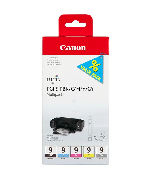 Canon%20PGI-9%20PBK/C/M/Y/GY%20Multi%20Pack%20Mürekkep%20Kartuş%201034B011