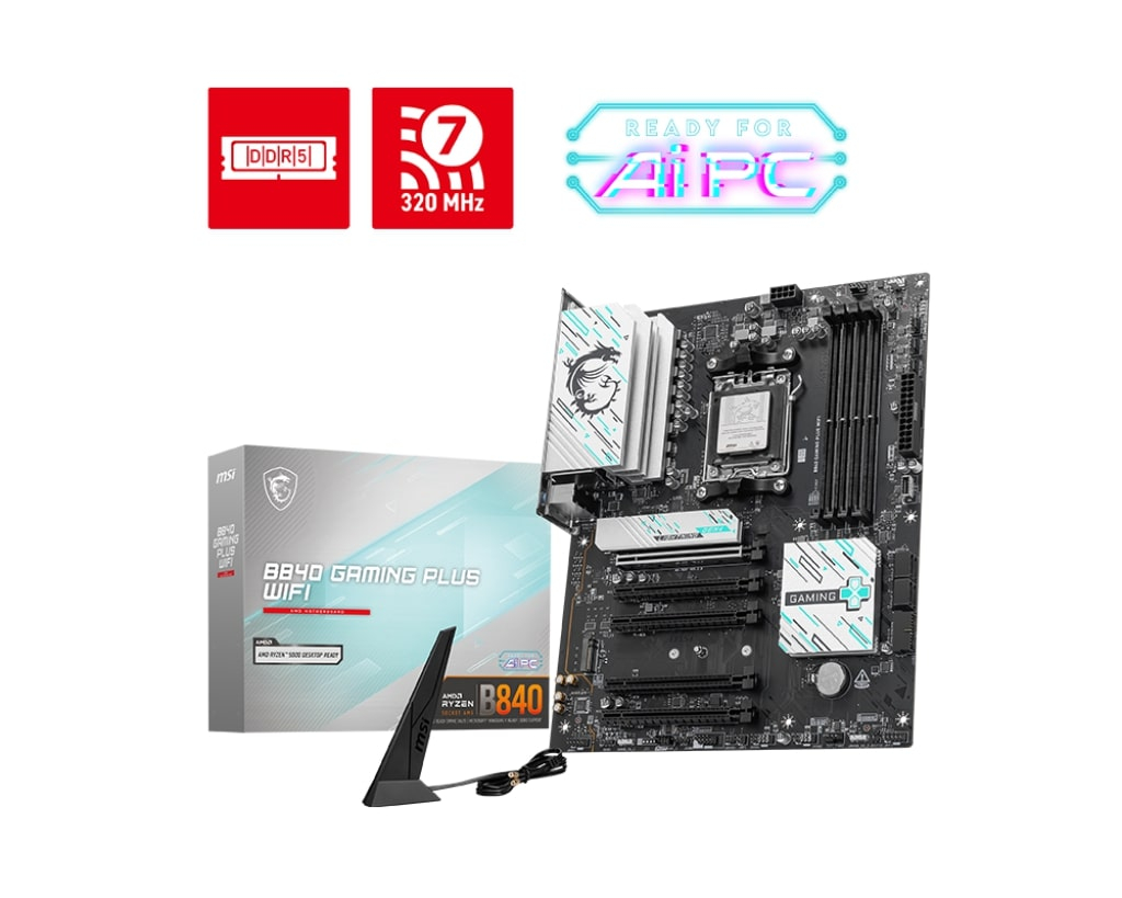 MSI%20B840%20GAMING%20PLUS%20WIFI%20AM5%20DDR5%208000(OC)Mhz%20ATX%20Gaming%20(Oyuncu)%20Anakart