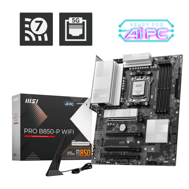 MSI%20PRO%20B850-P%20WIFI%20AM5%20DDR5%208200MHZ(OC)%20HDMI%203x%20M.2%20USB%2010Gbs%205G%20LAN%20WI-FI%207%20ATX