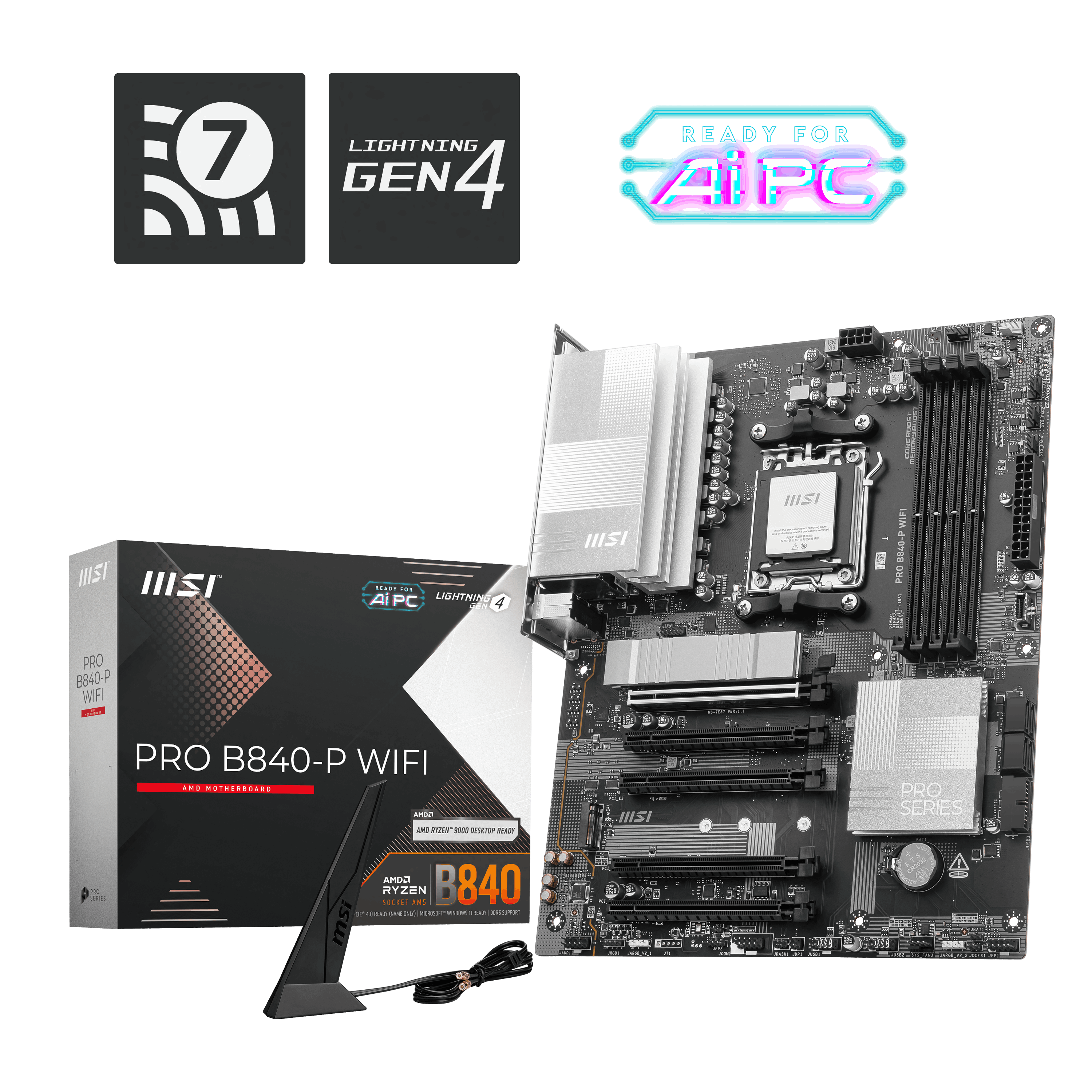 MSI%20MB%20PRO%20B840-P%20WIFI%20AM5%20DDR5%208000MHZ(OC)%20HDMI%202x%20M.2%20USB%2010Gbs%202.5G%20LAN%20WI-FI%207%20ATX