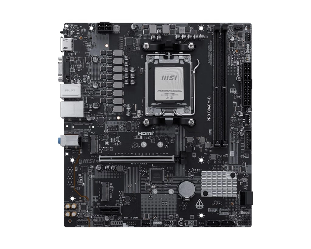 MSI%20PRO%20B840M-B%20AM5%20DDR5%208000MHZ(OC)%20HDMI%20VGA%202X%20M.2%20USB%205%20GBS%202.5G%20LAN%20MATX