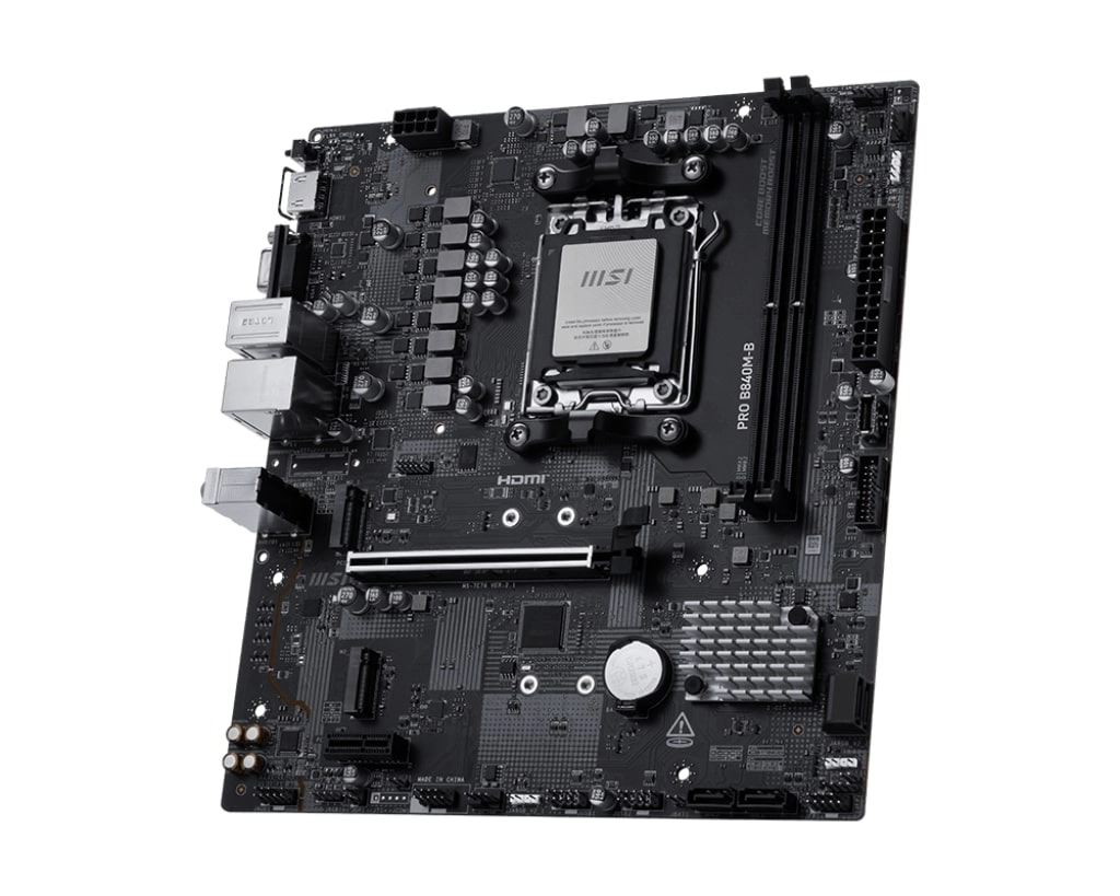 MSI%20PRO%20B840M-B%20AM5%20DDR5%208000MHZ(OC)%20HDMI%20VGA%202X%20M.2%20USB%205%20GBS%202.5G%20LAN%20MATX