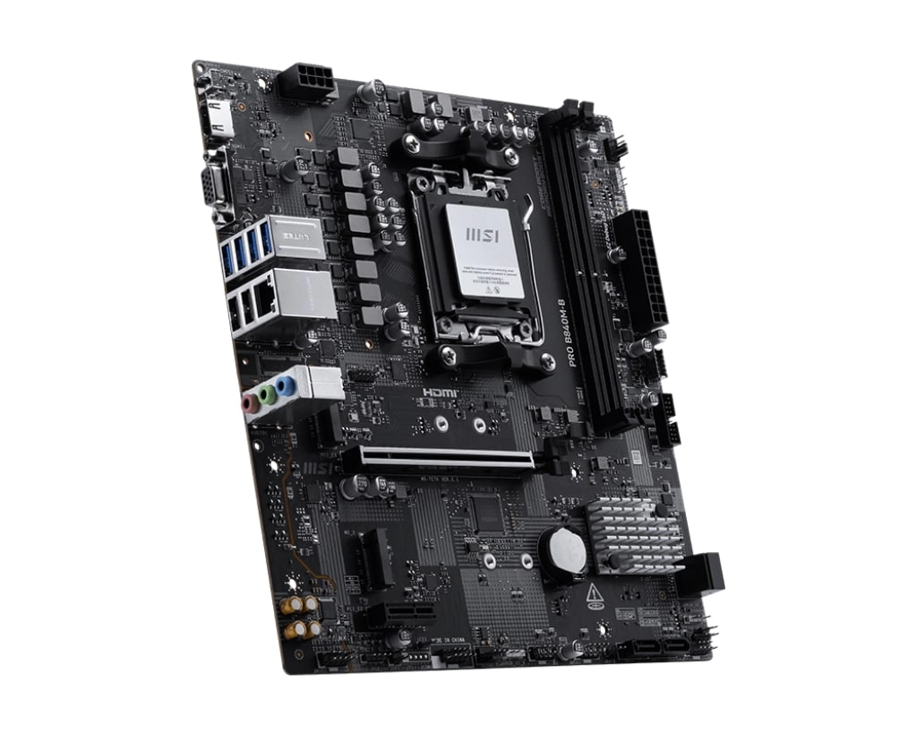 MSI%20PRO%20B840M-B%20AM5%20DDR5%208000MHZ(OC)%20HDMI%20VGA%202X%20M.2%20USB%205%20GBS%202.5G%20LAN%20MATX