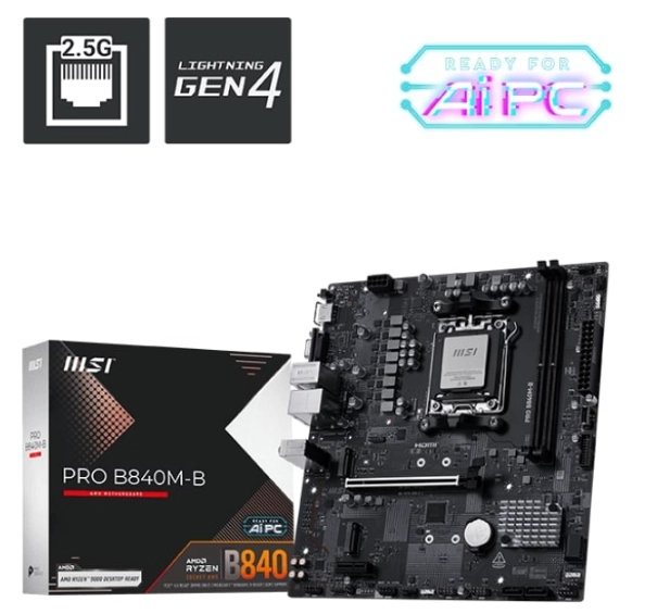 MSI%20PRO%20B840M-B%20AM5%20DDR5%208000MHZ(OC)%20HDMI%20VGA%202X%20M.2%20USB%205%20GBS%202.5G%20LAN%20MATX