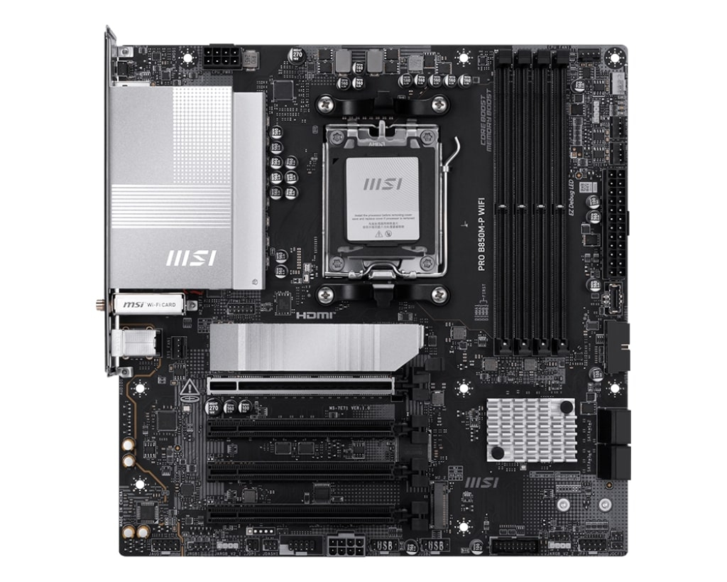 MSI%20PRO%20B850M-P%20WIFI%20DDR5%20AM5%208200MHZ(OC)%20HDMI%20DP%203X%20M.2%20USB%2010GBS%205G%20LAN%20WI-FI%207%20MATX