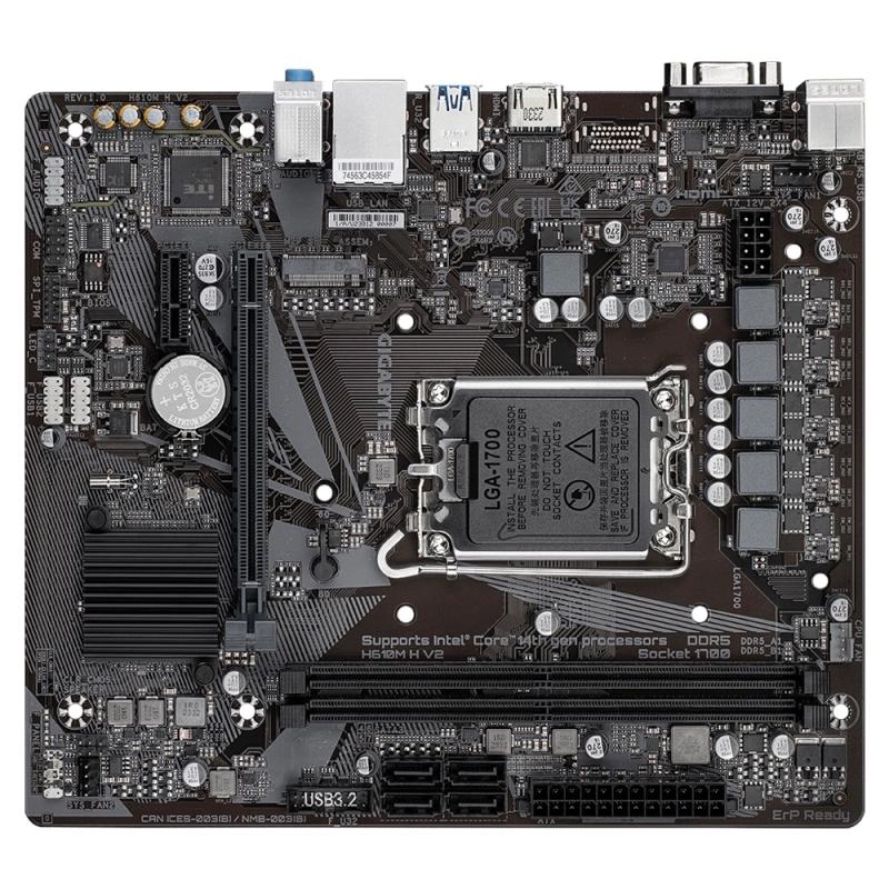 GIGABYTE%20H610M%20H%20V2%20DDR5%205600Mhz(OC)%20HDMI%20M.2%20mATX%201700p