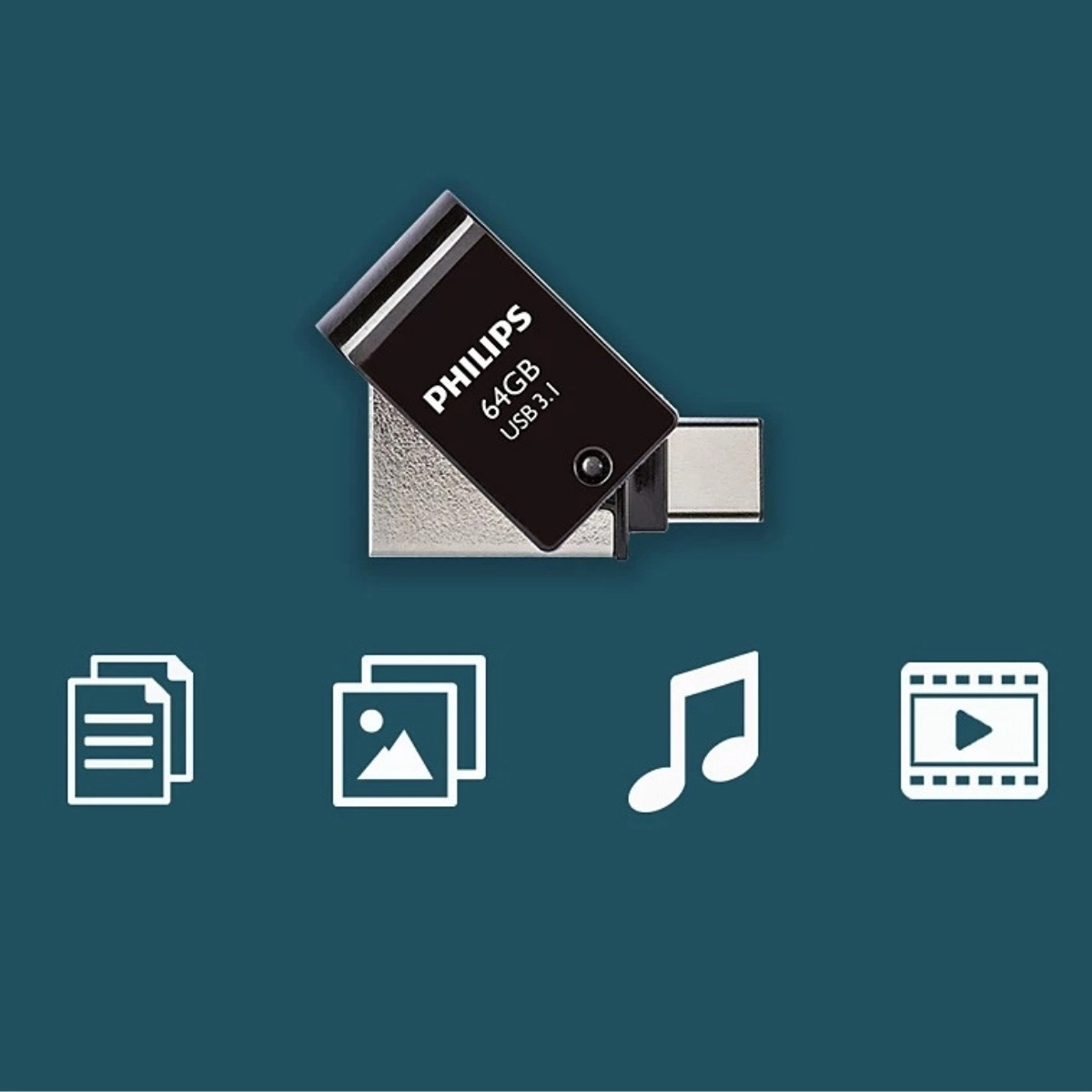 PHILIPS%2064GB%20USB3.1%20TYPE-C%20100/150%20MB/S%20FM64DC152B