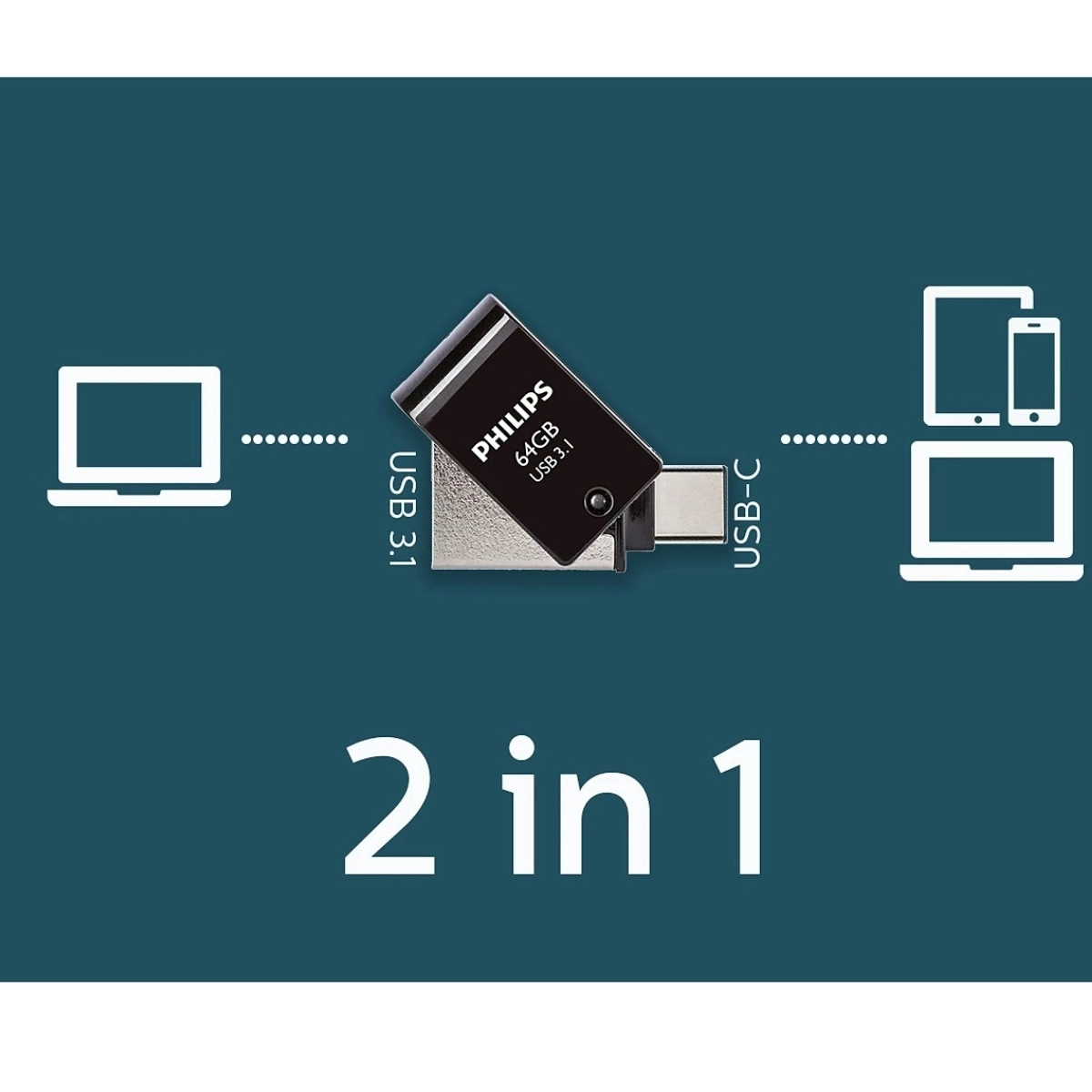 PHILIPS%2064GB%20USB3.1%20TYPE-C%20100/150%20MB/S%20FM64DC152B