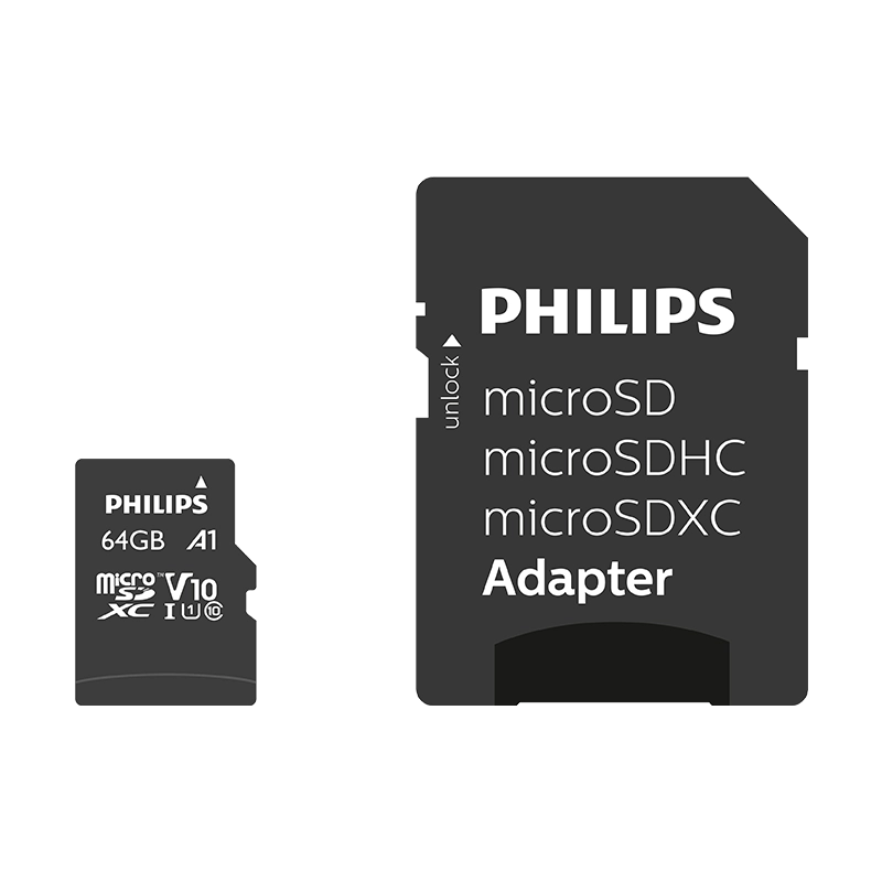 PHILIPS%2064GB%20MICRO%20SDXC%2080%20MB/S%20C10%20FM64MP45B/00