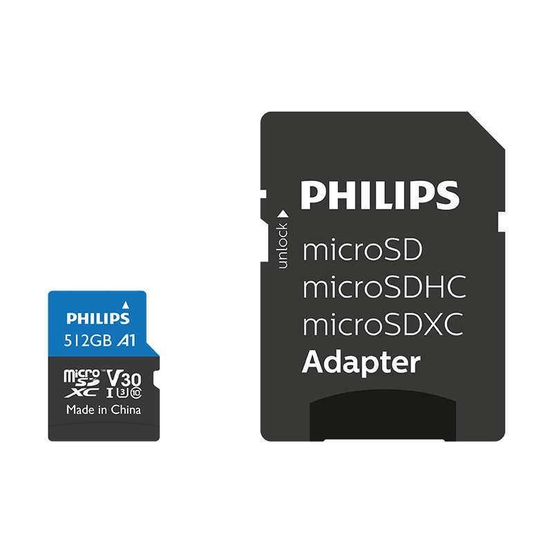 PHIIPS%20512GB%20MICRO%20SDXC%20100%20MB/S%20C10%20FM51MP65B/00