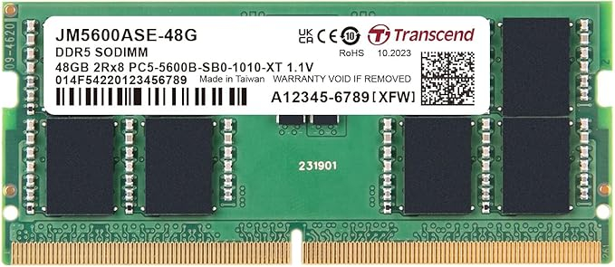Transcend%2048GB(1x48GB)%205600Mhz%20SODIMM%20CL46%20DDR5%20Notebook%20Ram%20(JM5600ASE-48G)