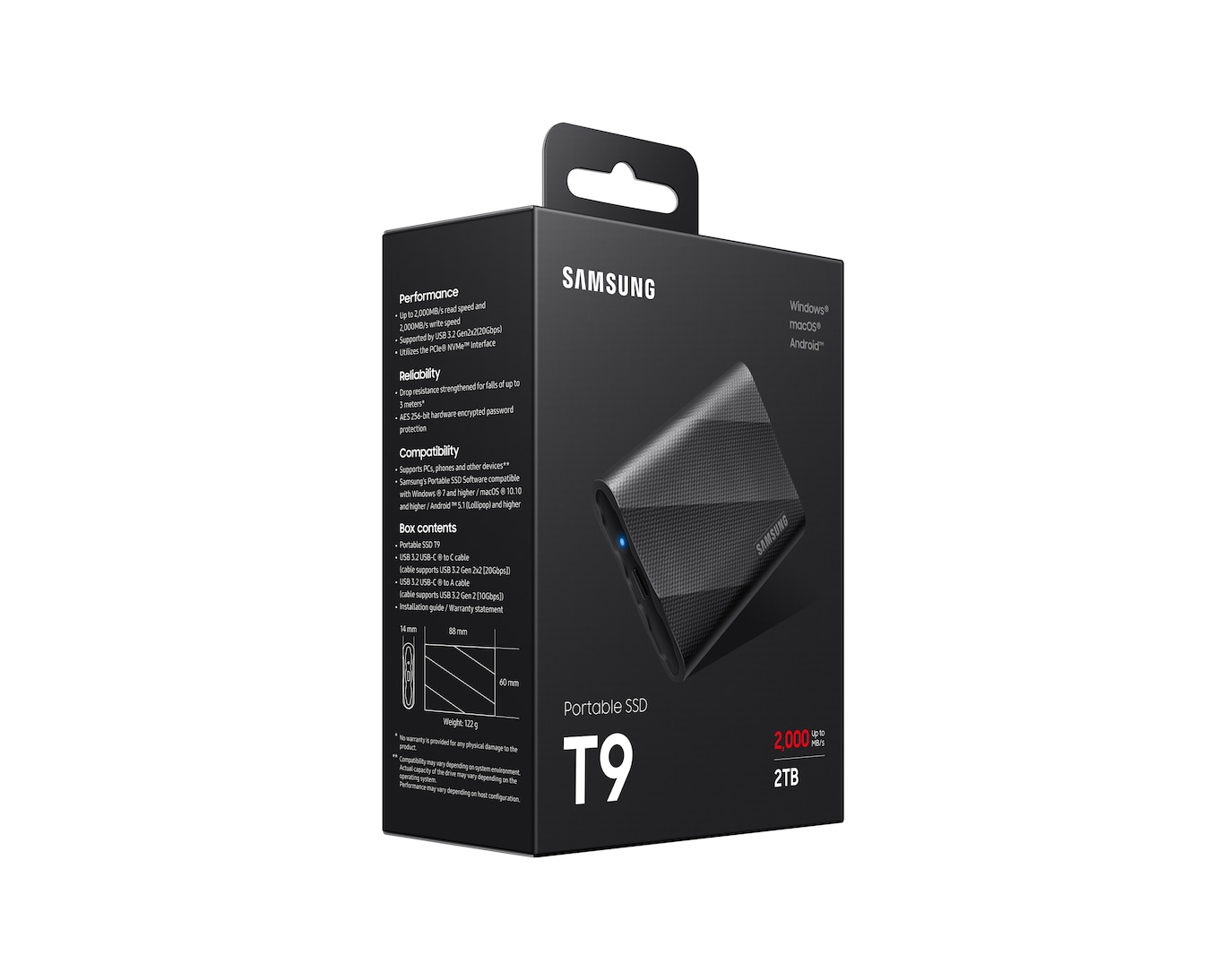 2TB%20SAMSUNG%202000/1950MB/s%20USB%203.2%20GEN%202X2%20TAŞINABİLİR%20T9%20MU-PG2T0B/WW