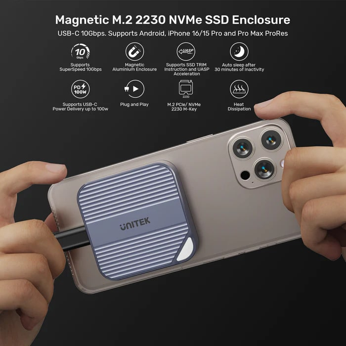 UNITEK%20MANYETİK%20NVMe%20SSDKUTUSU%20M.2%202230%20S1244AGY01