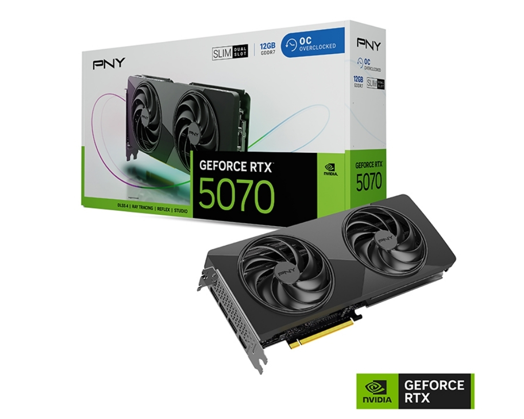 PNY%20GeForce%20RTX%205070%20OC%2012GB%20Dual-Fan%20Slim%20GDDR7%20192Bit%20(VCG507012DFSXPB1-O)