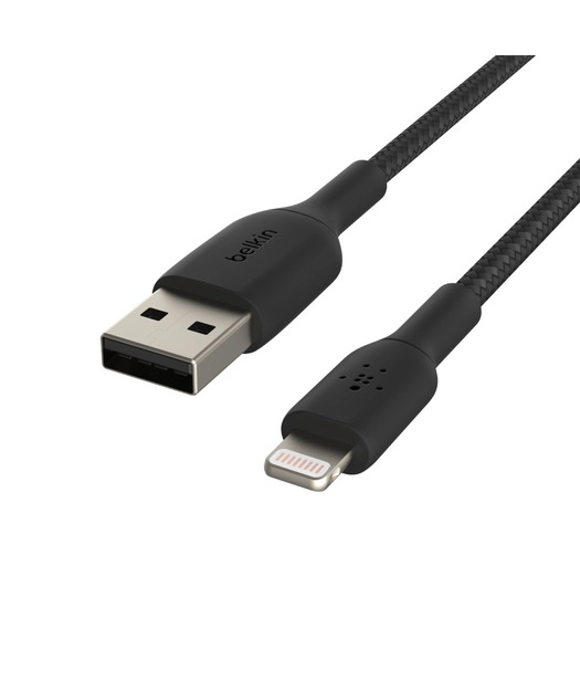 Belkin%20Örgülü%20Apple%20Lightning%20Hızlı%20Şarj%20ve%20Data%20Kablosu%201m%20Siyah