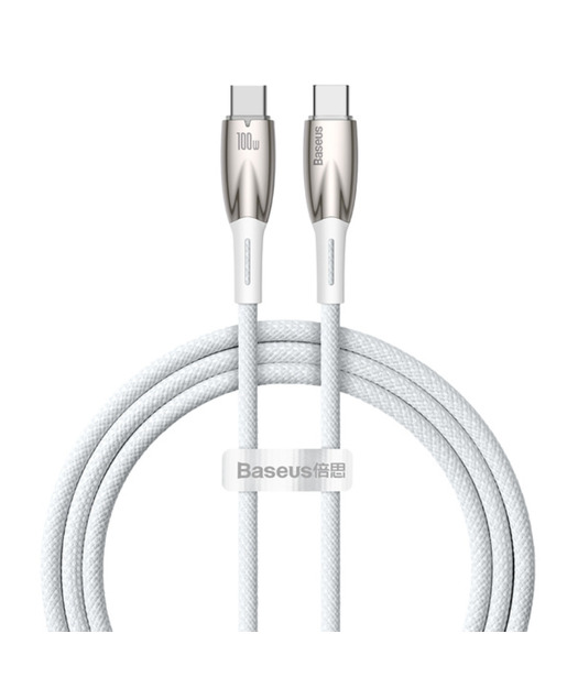 Baseus%20Glimmer%20Series%20Type-C%20to%20Type-C%20100W%20Hızlı%20Şarj%20Kablosu%201m.%20-%20Beyaz