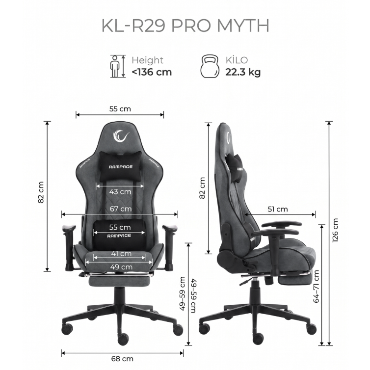 RAMPAGE%20KL-R29%20MYTH%20PRO%20GRI%20KUMAS%20OYUNCU%20KOLTUGU