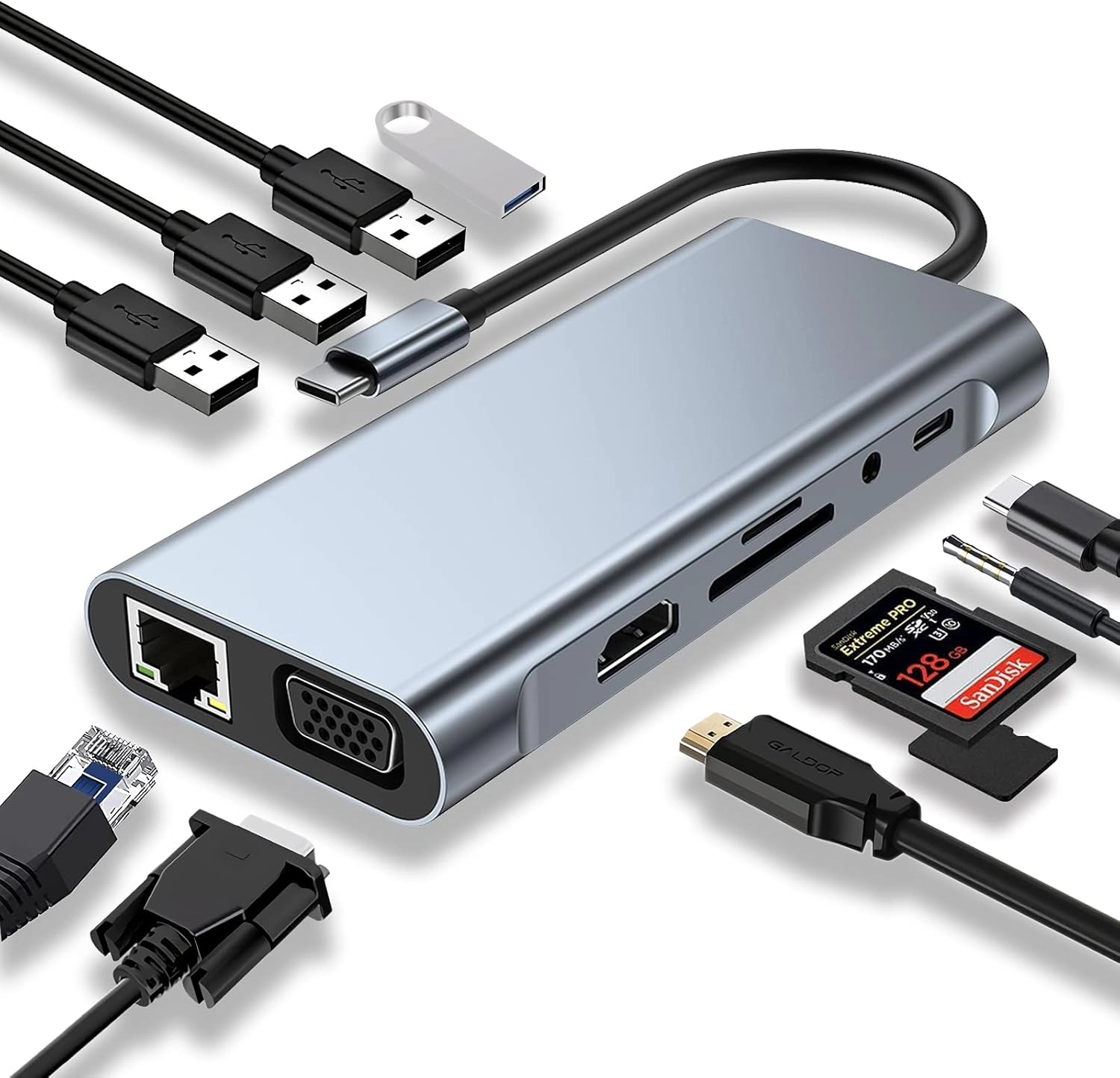 ESD%20Guards%2011-in-1%20Type-C%20Hub%20–%204K%20HDMI,%20VGA,%20USB%203.0,%20SD/TF,%20PD%20100W%20Şarj%20Destekli%20Dock