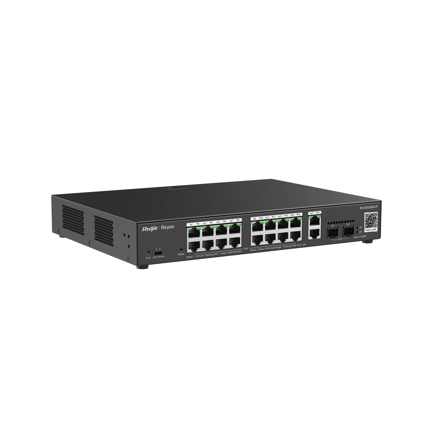 RUİJİE-REYEE%20RG-ES220GS-P%2016XGE-2XGE/SFP-2XGE%20UPLİNK%20250W%20POE%20SWİTCH