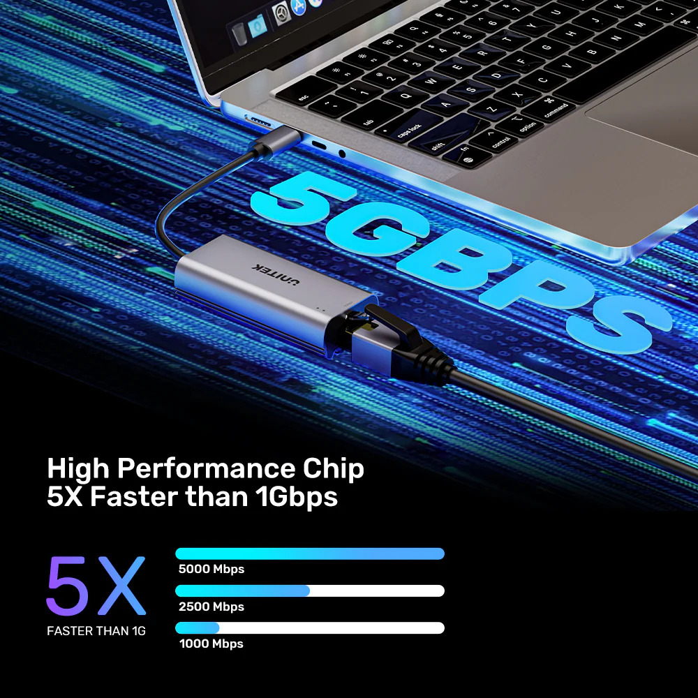 UNITEK%20USB%20TYPE-C%20TO%205GBPS%20ETHERNET%20ADAPTÖR%20(U1343AGY01)