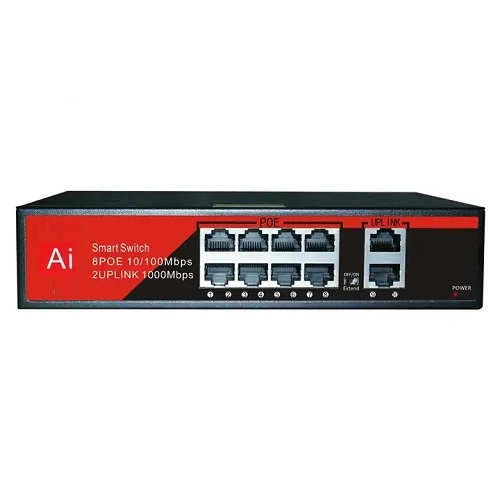 EZCOOL%20EZ-08PSF%208%20PORT%208xFE+2xGE%20120W%20GİGABİT%20POE%20SWİTCH