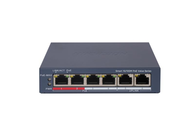 HIKVISION%20DS-3E1106P-EI/M%204XFE+2XFE%20MEGABİT%2045W%20POE%20SWİTCH