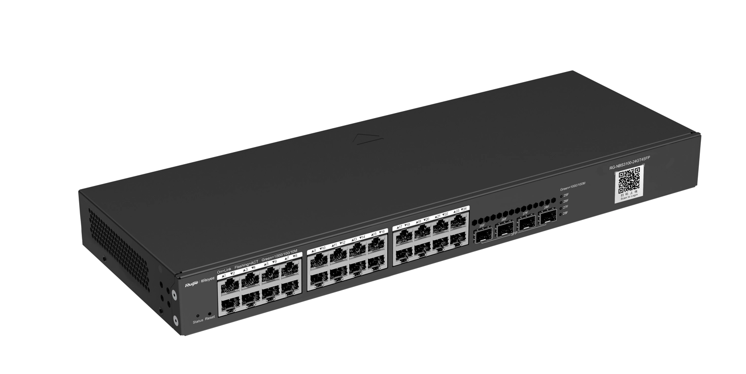 RUİJİE-REYEE%20%20RG-NBS3100-24GT4SFP%2024XGE-4XGE/SFP%20YÖNETİLEBİLİR%20F.GİGABİT%20NETWORK%20SWİTCH