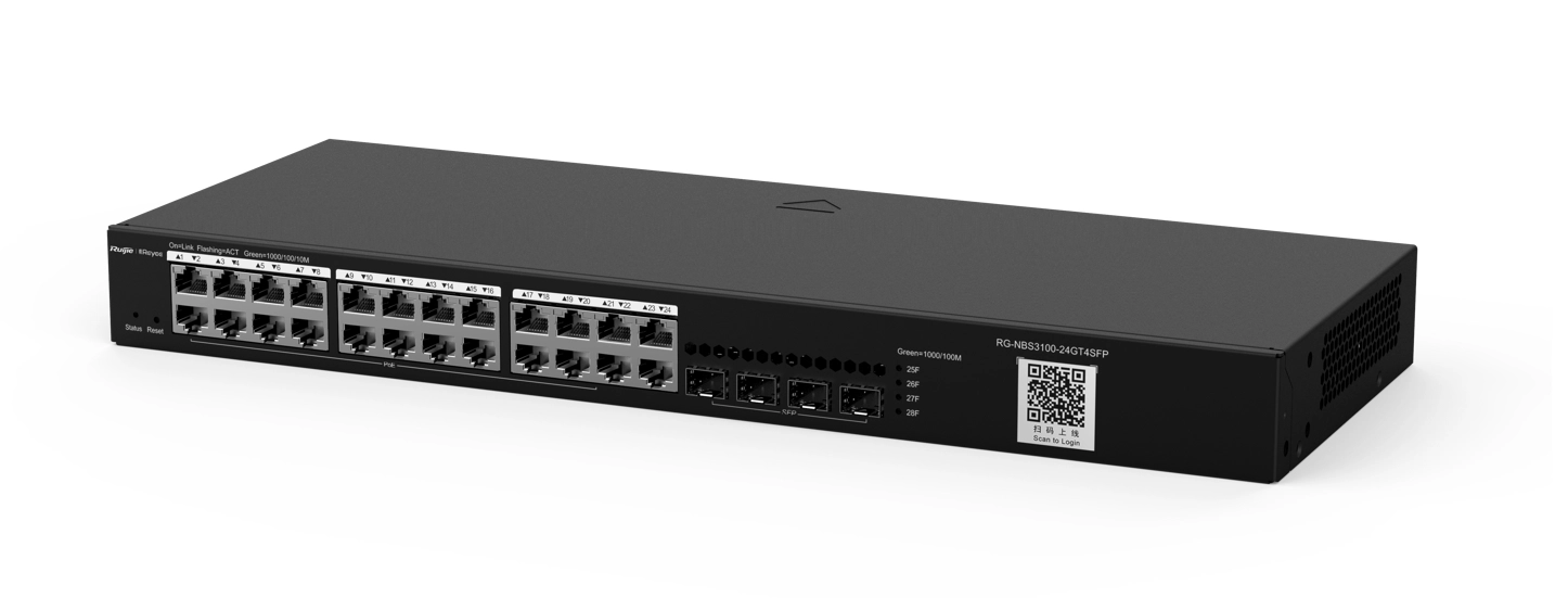 RUİJİE-REYEE%20%20RG-NBS3100-24GT4SFP%2024XGE-4XGE/SFP%20YÖNETİLEBİLİR%20F.GİGABİT%20NETWORK%20SWİTCH