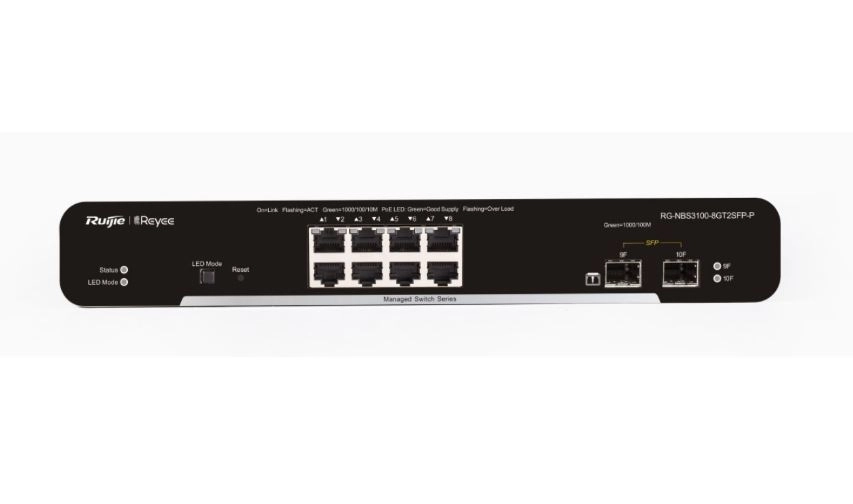 RUİJİE-REYEE%20RG-NBS3100-8GT2SFP-P%208XGE-2XGE/SFP%20YÖNETİLEBİLİR%20125W%20POE%20SWİTCH