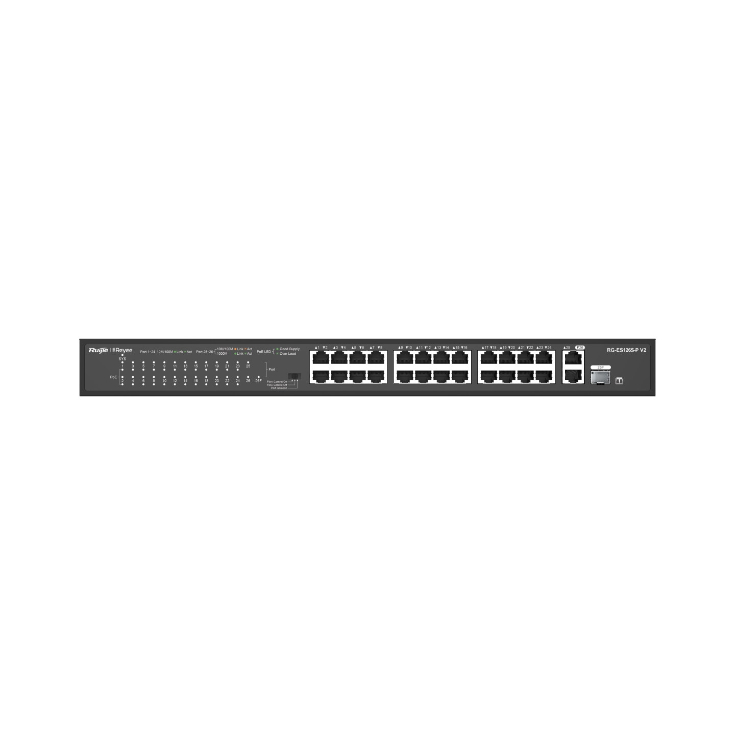 RUİJİE-REYEE%20RG-ES126S-P%2024XFE-2XGE%20UPLİNK%20/%201XGE%20SFP%20370W%20POE%20SWİTCH