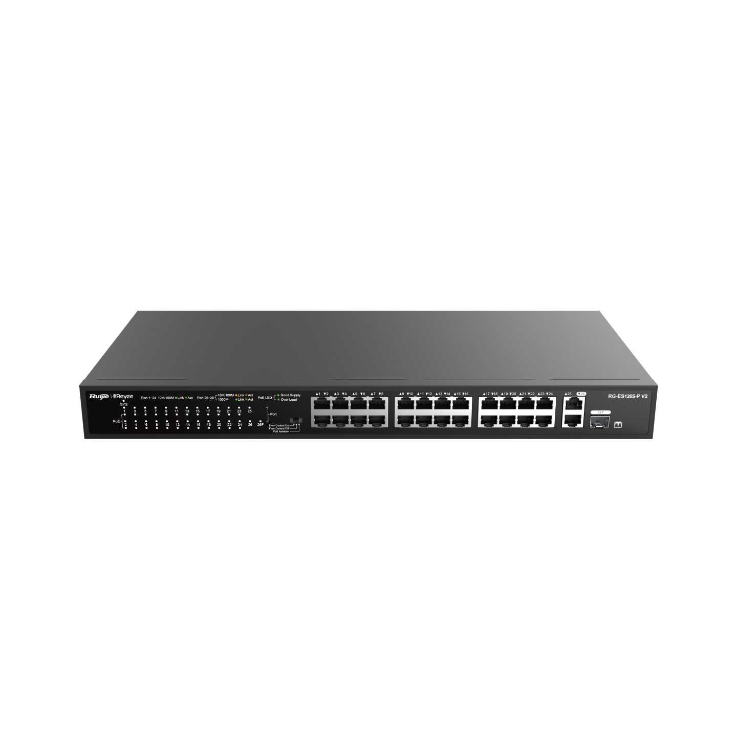 RUİJİE-REYEE%20RG-ES126S-P%2024XFE-2XGE%20UPLİNK%20/%201XGE%20SFP%20370W%20POE%20SWİTCH