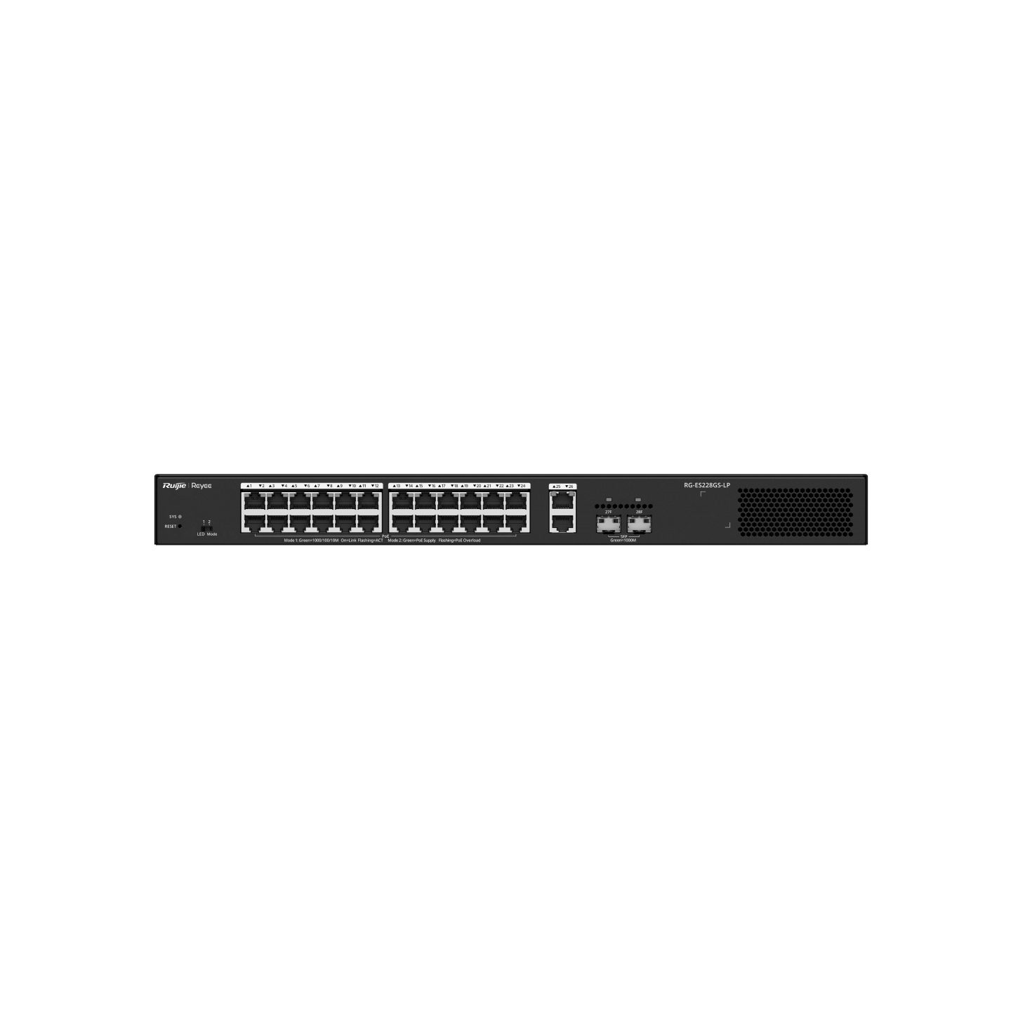 RUIJIE%20REYEE%20RG-ES228GS-LP%2028%20PORT%2026XGE/2SFP%20250W%20BULUT%20YÖNETİLEBİLİR%20POE%20SWİTCH
