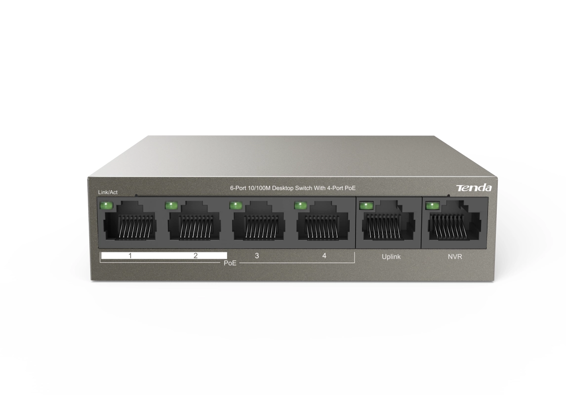 TENDA%20TEF1106P-4-63W%206PORT%2010/100%20YÖNETİLEMEZ%20POE%20SWITCH