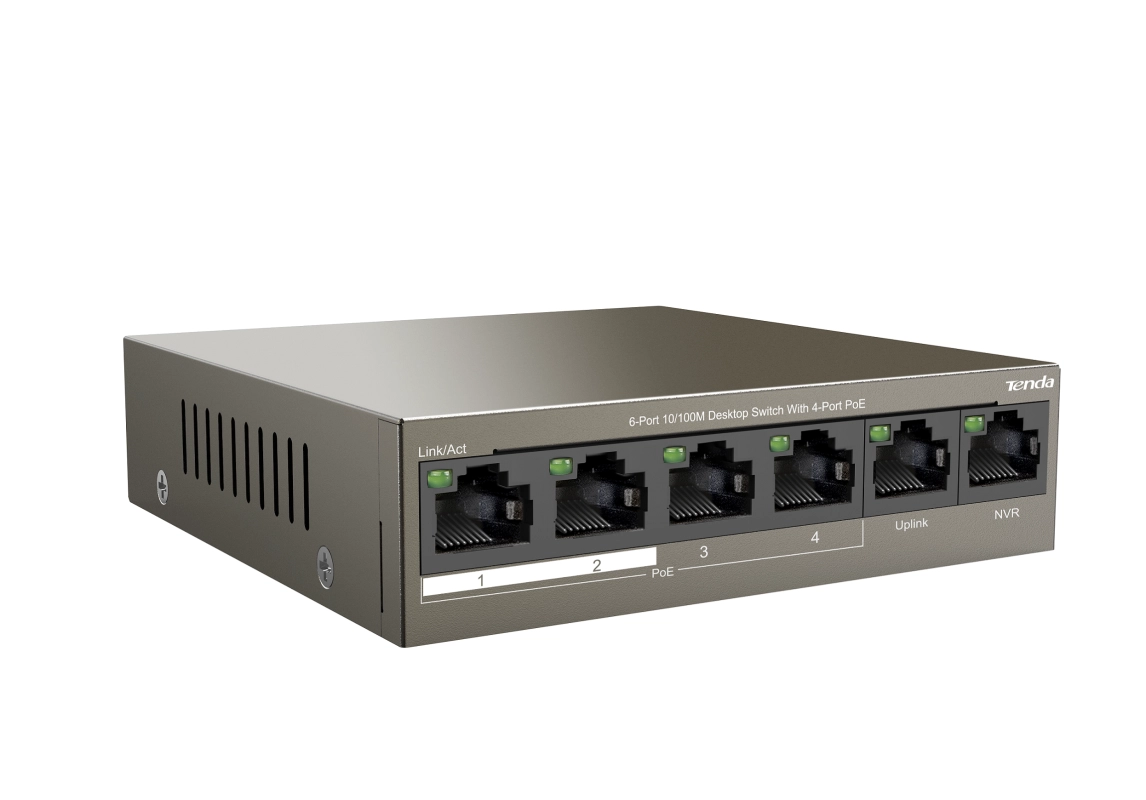 TENDA%20TEF1106P-4-63W%206PORT%2010/100%20YÖNETİLEMEZ%20POE%20SWITCH