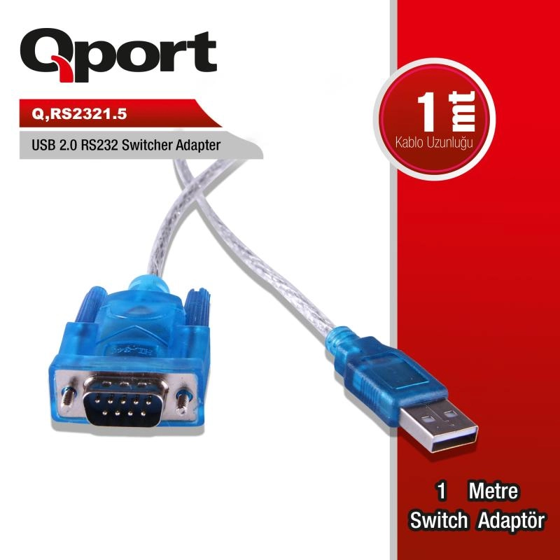 QPORT%20(Q-RS2321.5)%20USB2.0%20TO%20RS232%20CEVIRICI%20KABLO%201M