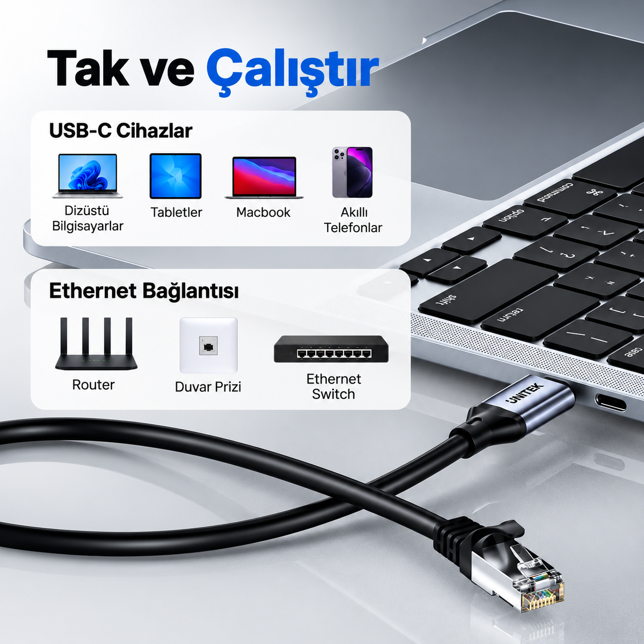 UNITEK%20USB-C%20TO%20ETHERNET%20KABLO%203M%20(C18148AGY01-3M)