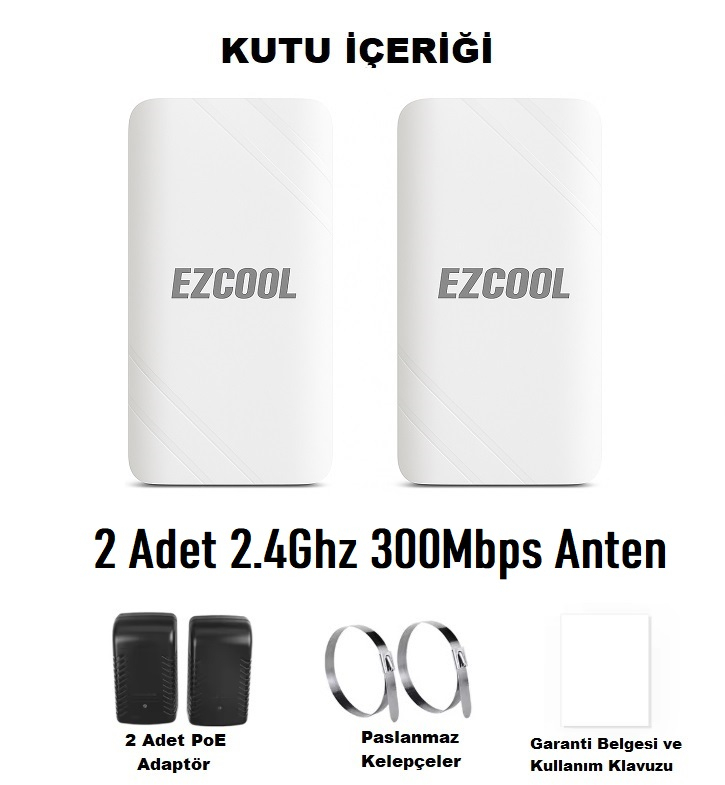 EZCOOL%20EZ-W240AN%20DIŞ%20ORTAM%20(2.4GHz%20300Mbps%201KM)%20ACCESS%20POİNT