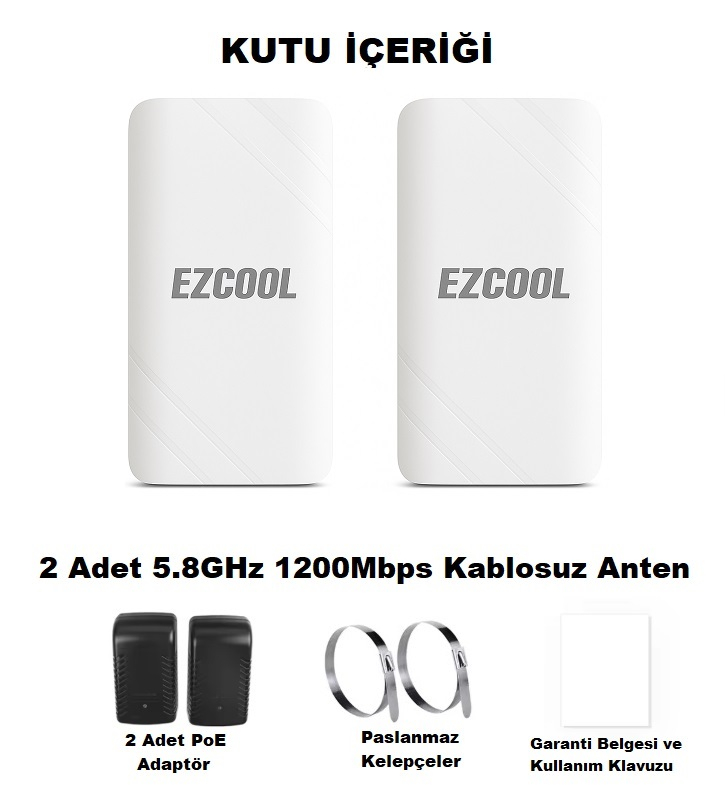 EZCOOL%20EZ-W580AN%20DIŞ%20ORTAM%20(5.8GHz%201200Mbps%201KM)%20ACCESS%20POİNT