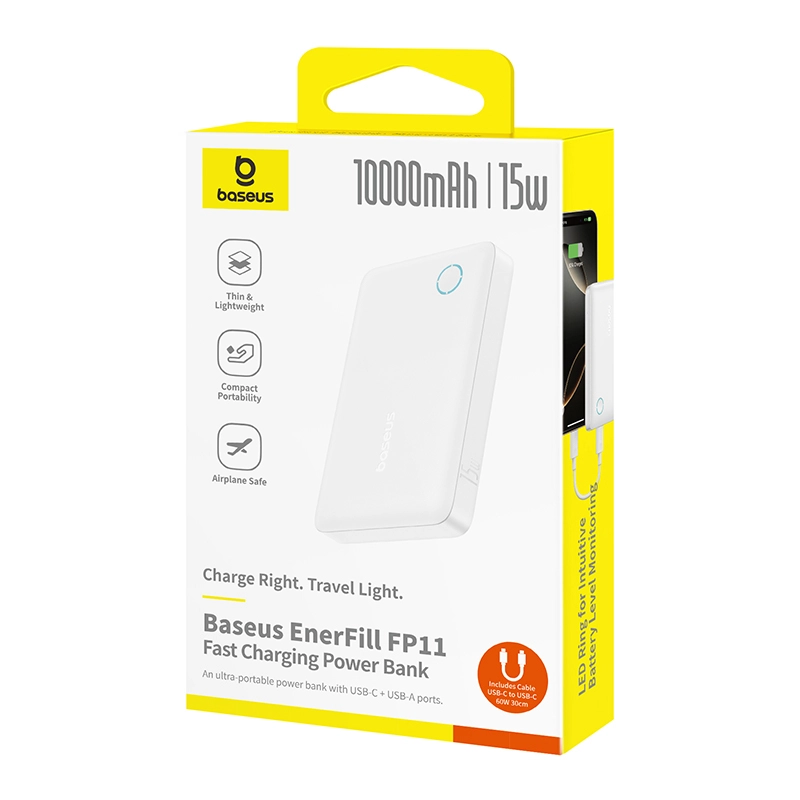BASEUS%20ENERFILL%20FP11%2010000%20MAH%2015W%20POWERBANK%20BEYAZ
